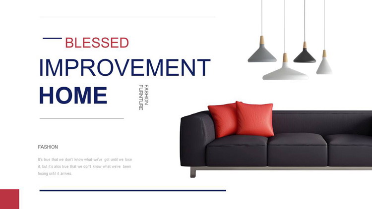 简约欧美室内家居展示PPT模板