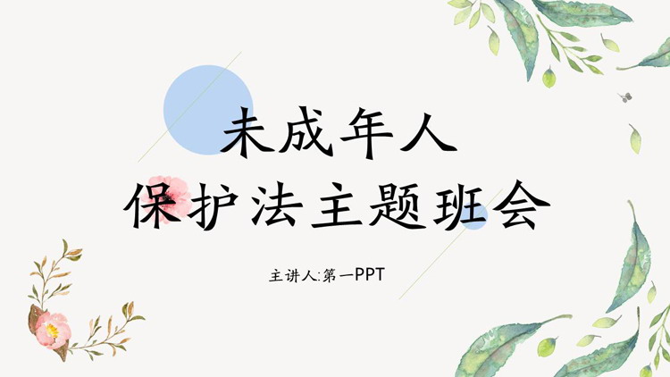 未成年人保护法主题班会PPT下载
