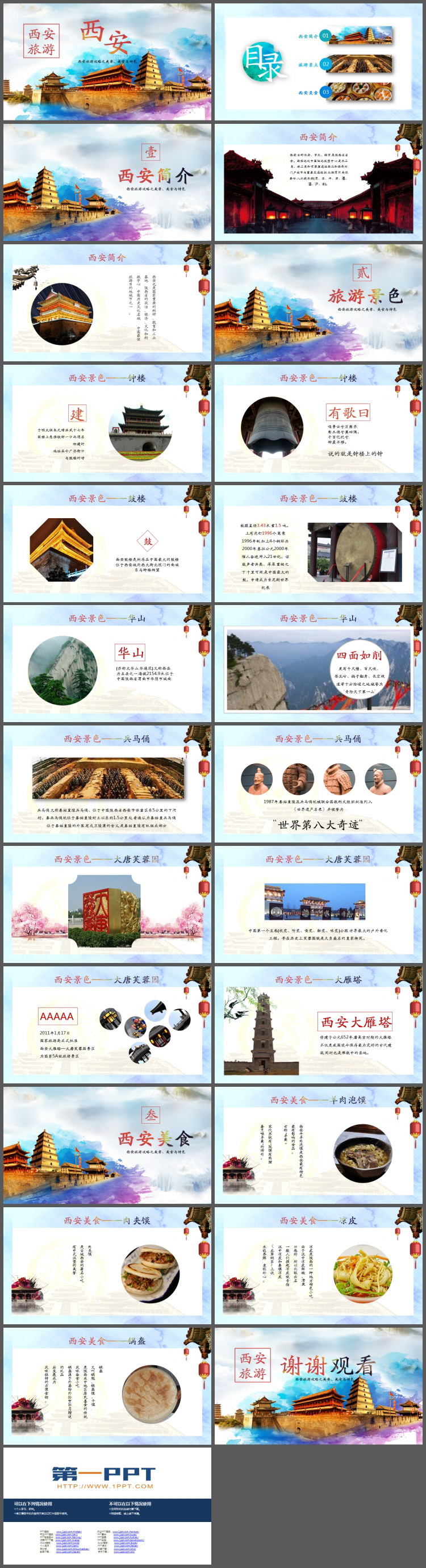 西安旅游介绍PPT模板