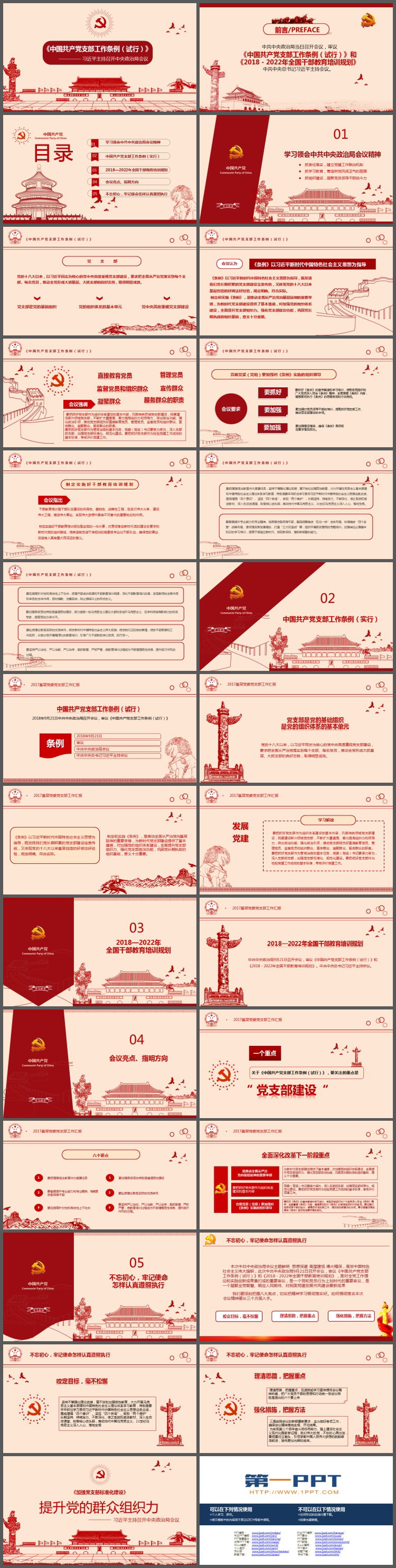 《中国共产党支部工作条例（试行）》PPT