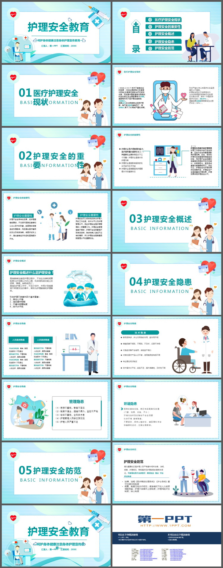 护理安全教育培训PPT模板