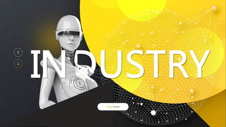 酷炫机器人工业2.0主题PPT模板