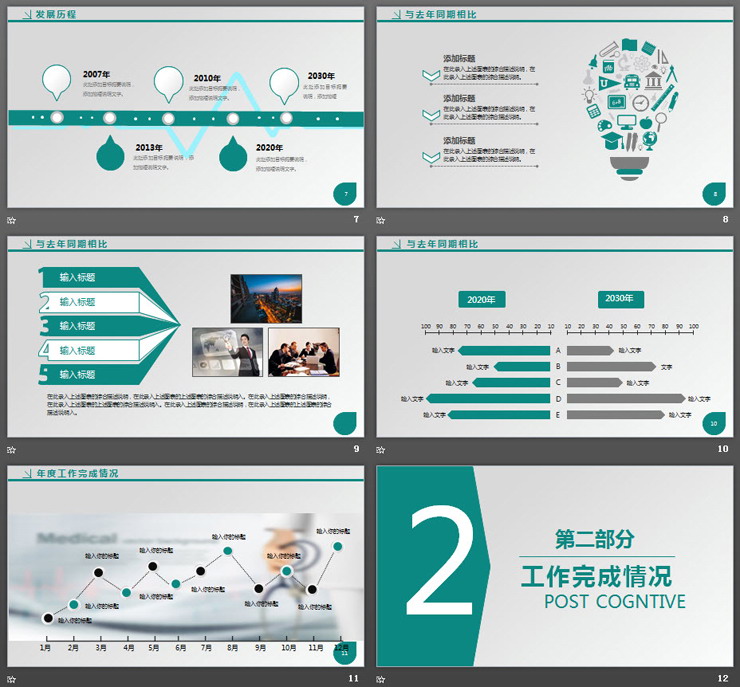 绿色医院医疗医生工作总结汇报PPT模板