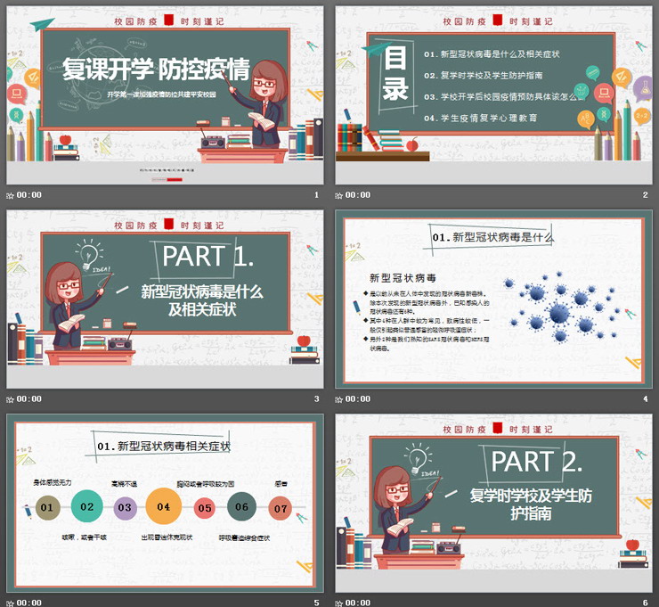 学校开学复课疫情防控PPT下载