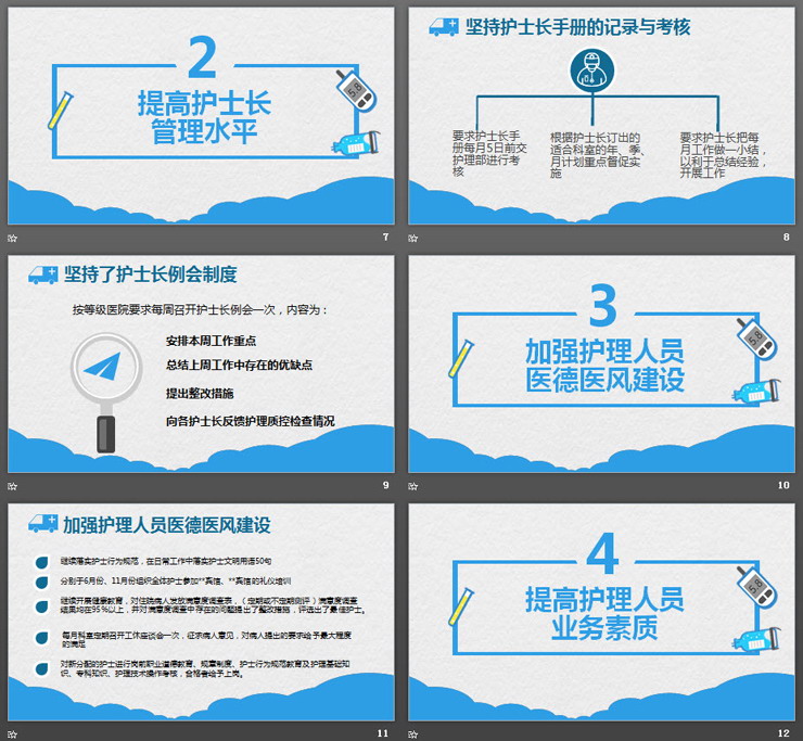 医生护士述职报告PPT模板免费下载