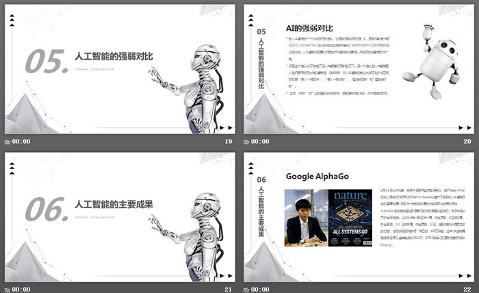 点线粒子机器人背景AI人工智能PPT模板