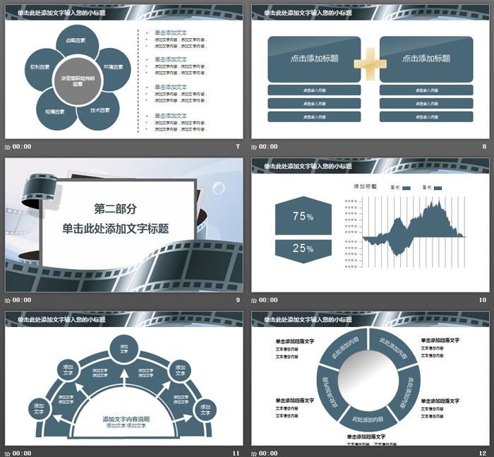 电影胶片影视传媒专业毕业答辩PPT模板