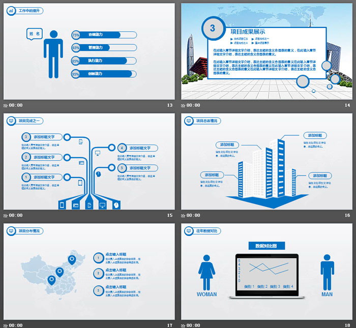 旅游行业工作总结PPT模板