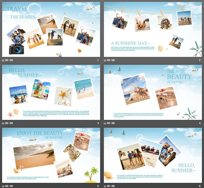 实用旅游相册PPT模板