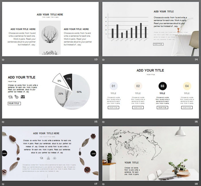 简洁欧美室内家居设计PPT模板