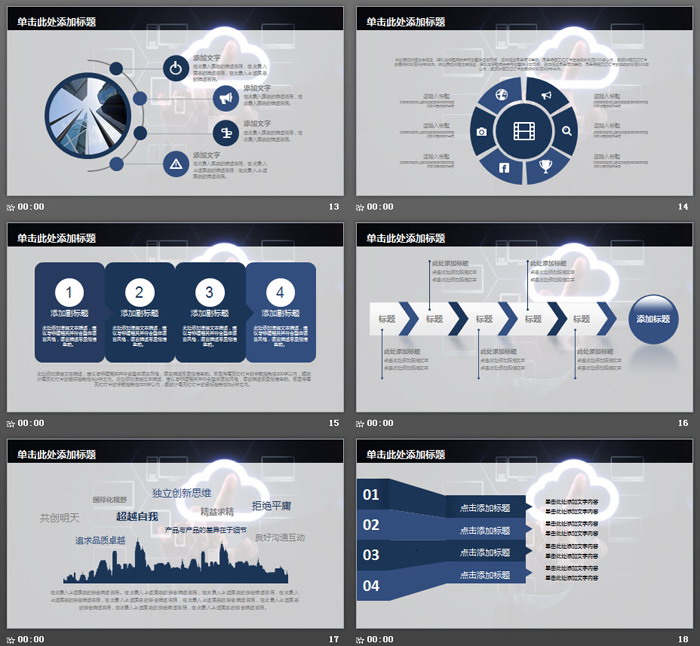 人物手势背景科技行业工作总结汇报PPT模板