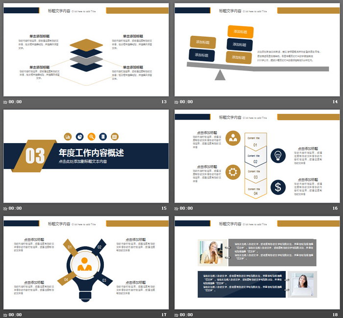 金色城市建筑摇钱树背景的金融理财PPT模板