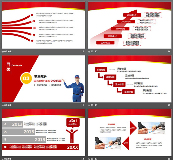 中石化加油站工作总结汇报PPT模板