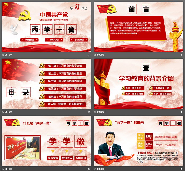 学习路上《两学一做》PPT下载