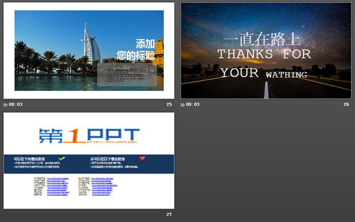 城市旅行相册PPT模板