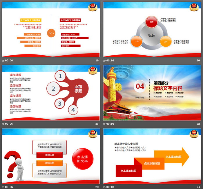大气公安警察工作汇报PPT模板