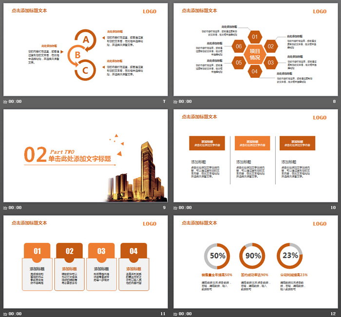 金色建筑背景的政府招商引资PPT模板
