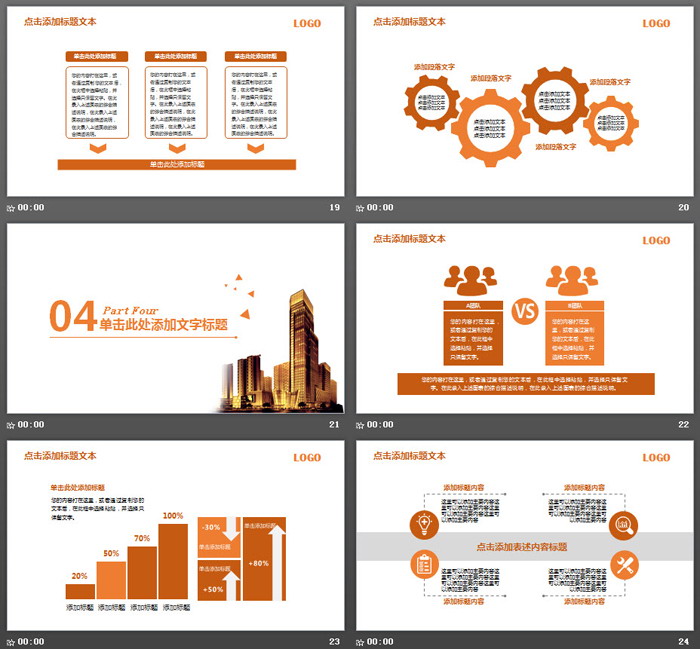 金色建筑背景的政府招商引资PPT模板