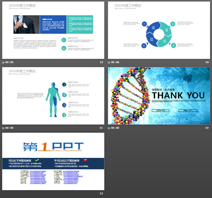 DNA分子结构图背景的生命科学PPT模板
