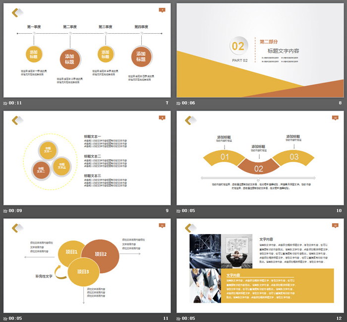 金色金融投资理财PPT模板
