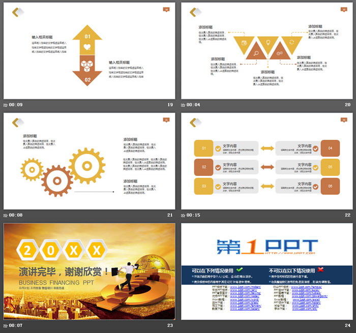 金色金融投资理财PPT模板