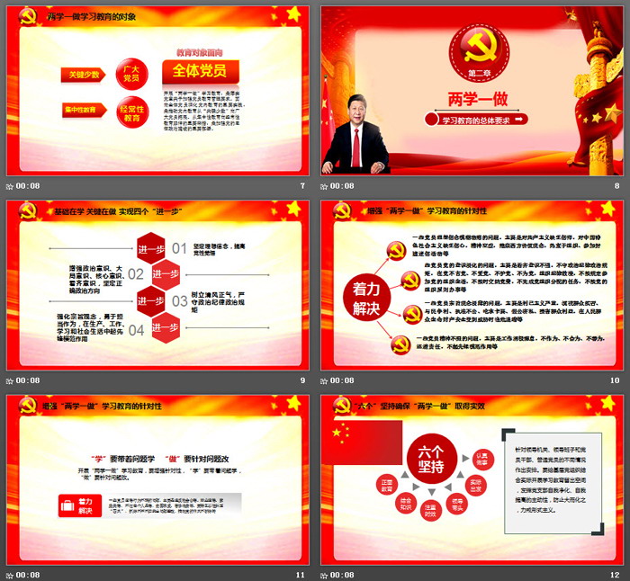 《不忘初心继续前进》两学一做PPT模板