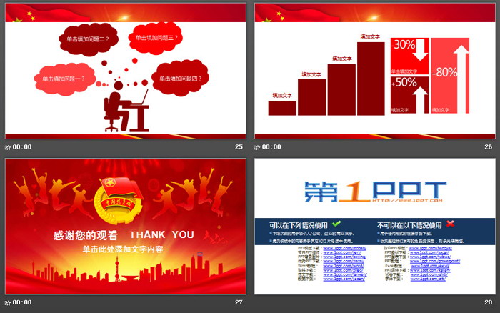 共青团团委工作汇报PPT模板