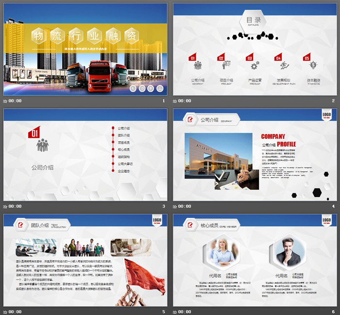 物流行业商业融资PPT模板