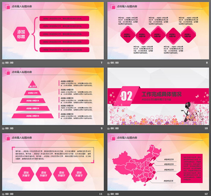 粉色时尚美容行业PPT模板