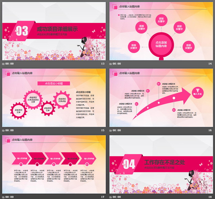 粉色时尚美容行业PPT模板