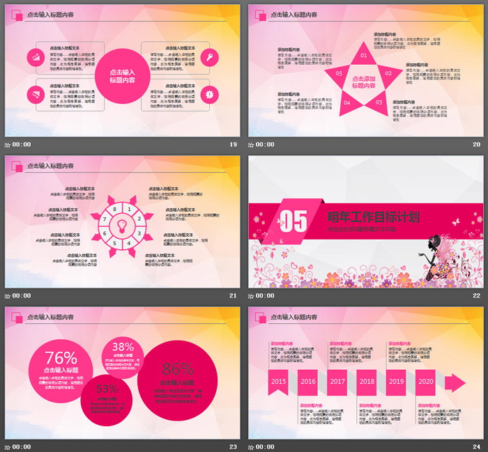 粉色时尚美容行业PPT模板