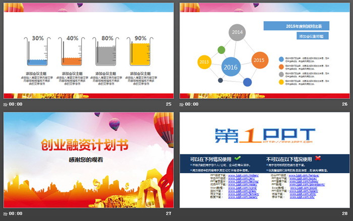 金色建筑背景的投资理财PPT模板