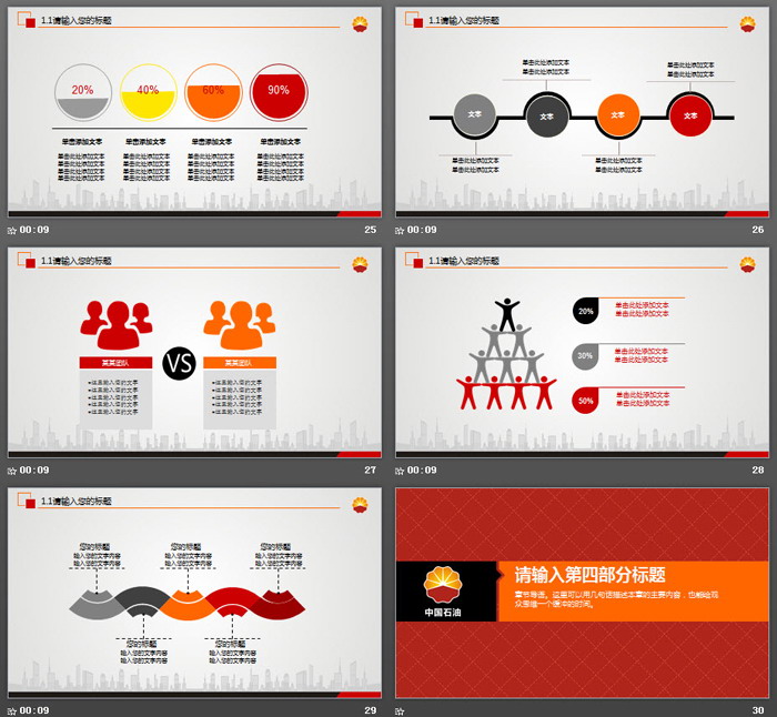 中石油工作总结汇报PPT模板