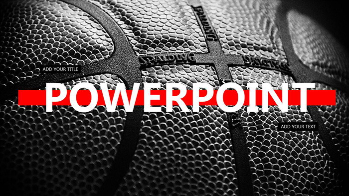 黑红配色篮球背景NBA主题PPT模板