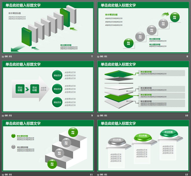 绿色中国邮政工作汇报PPT模板