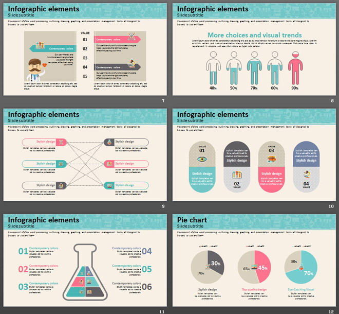 蓝色卡通医生背景的医疗医院PPT模板免费下载
