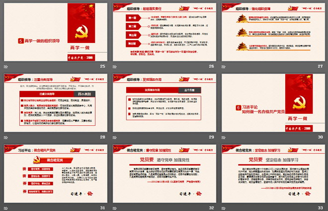 “两学一做”从严治党PPT模板