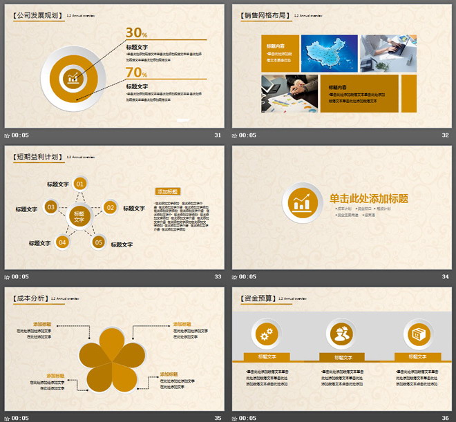 金币算盘背景的金融投资理财PPT模板