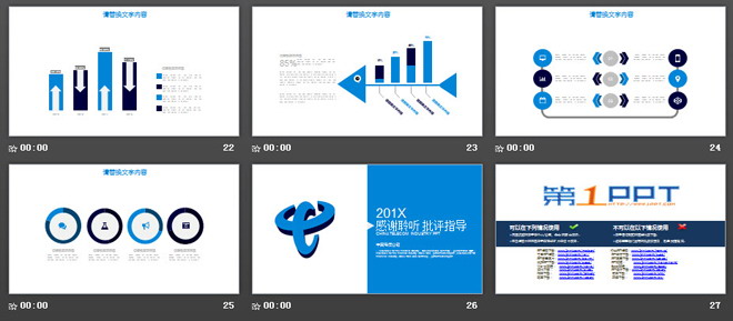 中国电信工作汇报PPT模板