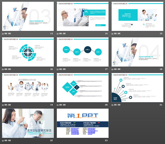 医学实验室研究报告PPT模板