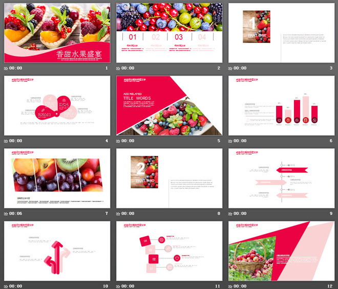 水果农产品背景PPT模板