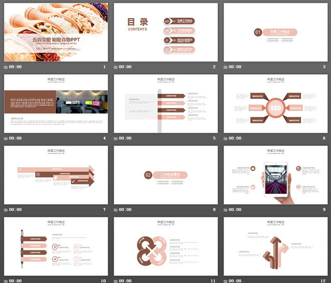 五谷杂粮粮食农产品PPT模板