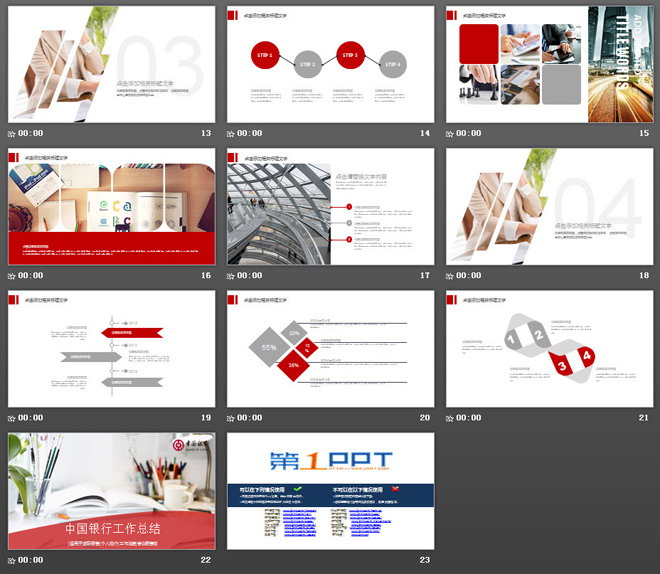 中国银行工作总结PPT模板