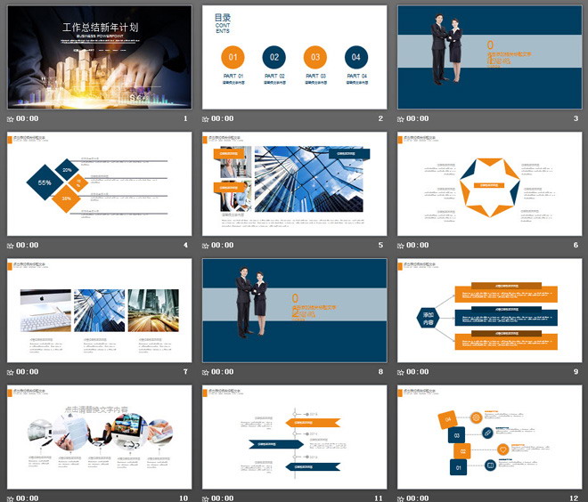 金融行业年终工作总结PPT模板