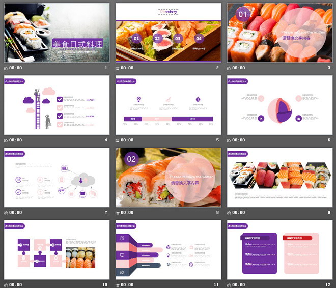 寿司日本料理PPT模板