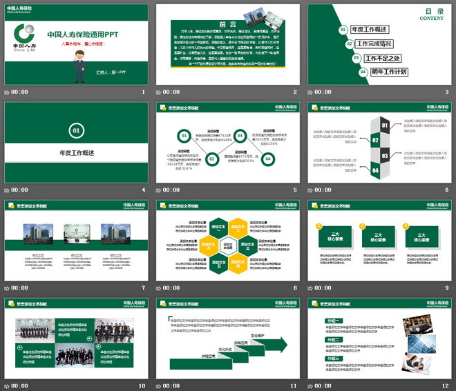 中国人寿保险PPT模板