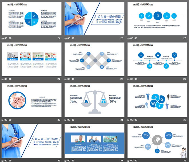 医院医疗医生护士工作总结PPT模板