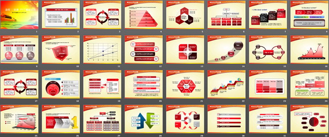 60张党政PPT模板打包下载（附带图表）