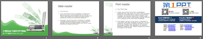 电脑Email背景的科技PPT模板