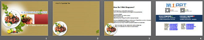 国外烤肉美食幻灯片模板下载